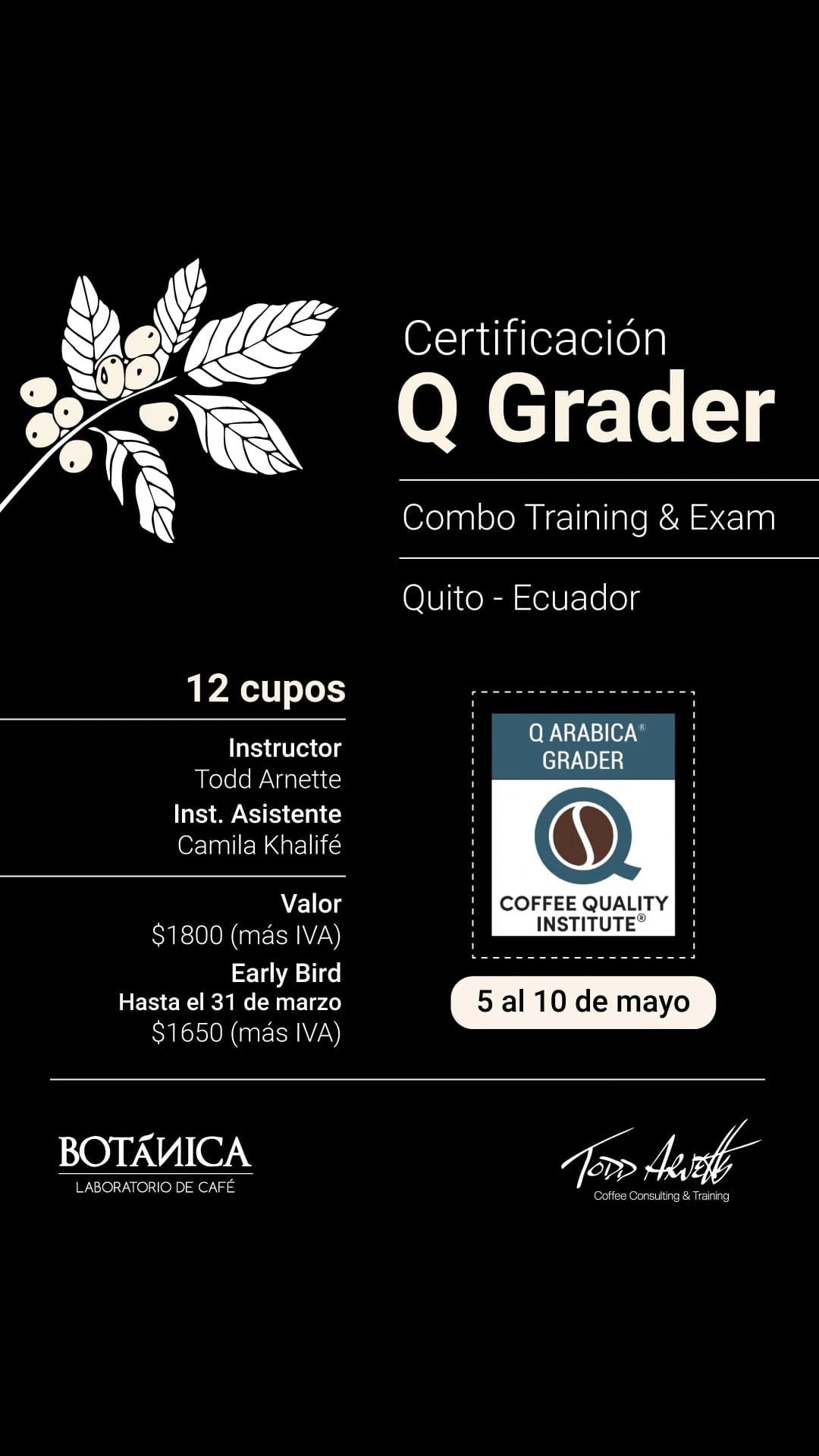 Arabica Q Grader Combo Training & Exam Course